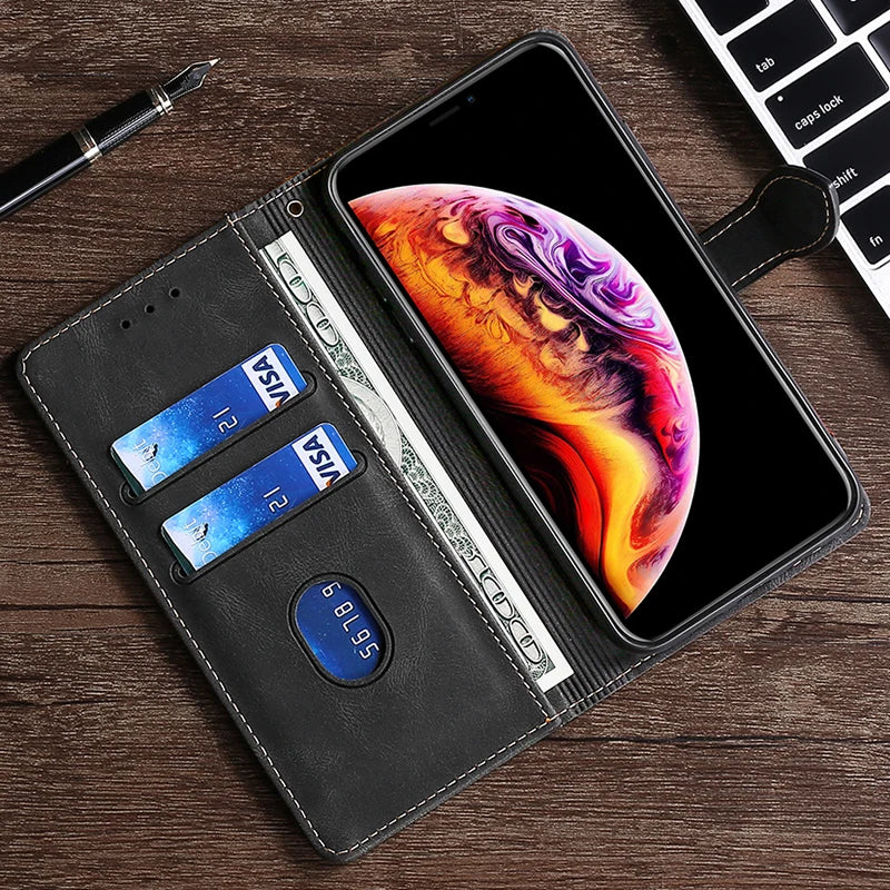 LuxurCase | Magnetisk Skinnetui for iPhone med Kortholder