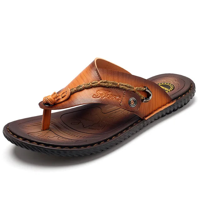 Levi Stilig Lær Flip-Flops for Menn