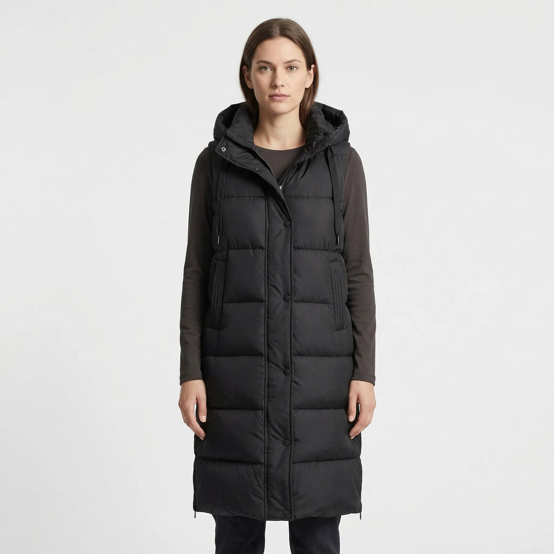 Midilang fôret vest - hasselnøttfarget