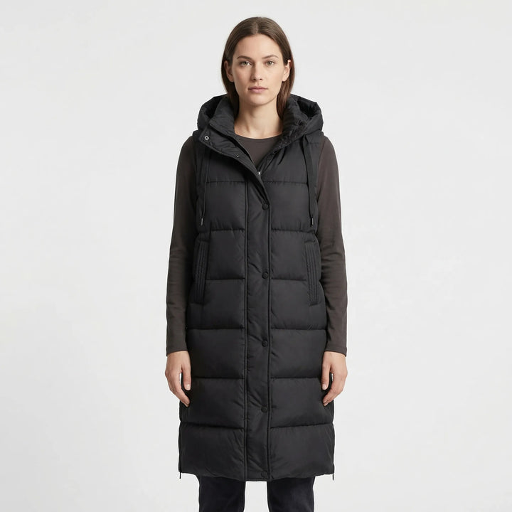 Midilang fôret vest - hasselnøttfarget