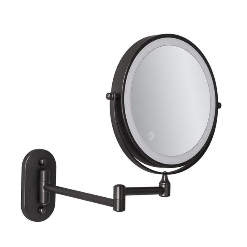 LumiReflect Premium LED sminkespeil | Oppladbart forstørrelsesspeil for vegg med justerbar belysning