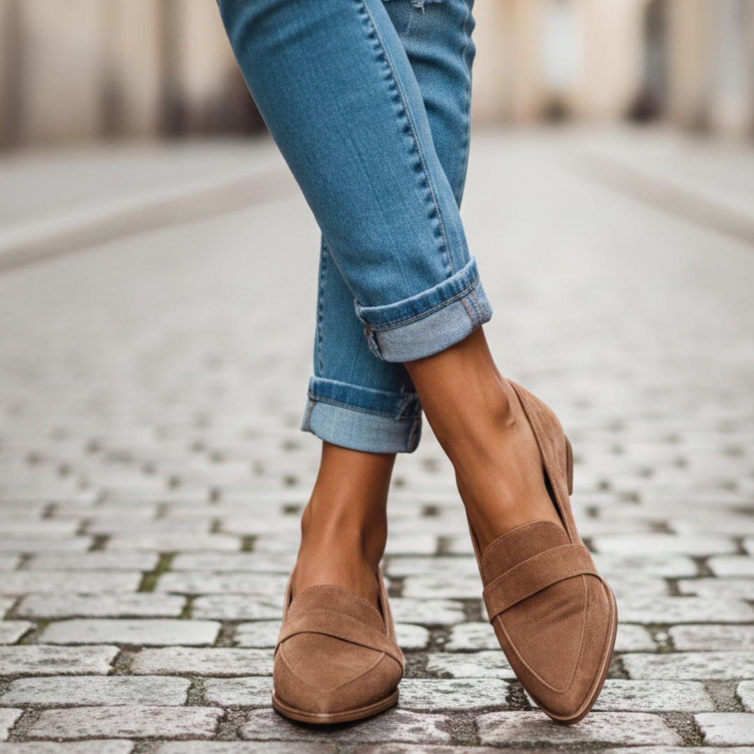 Loafers til dame med spiss tå – klassiske flate mokasiner