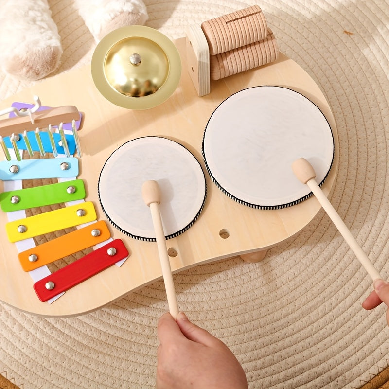 Montessori-musikkbord i tre – komplett musikkinstrumentsett for barn
