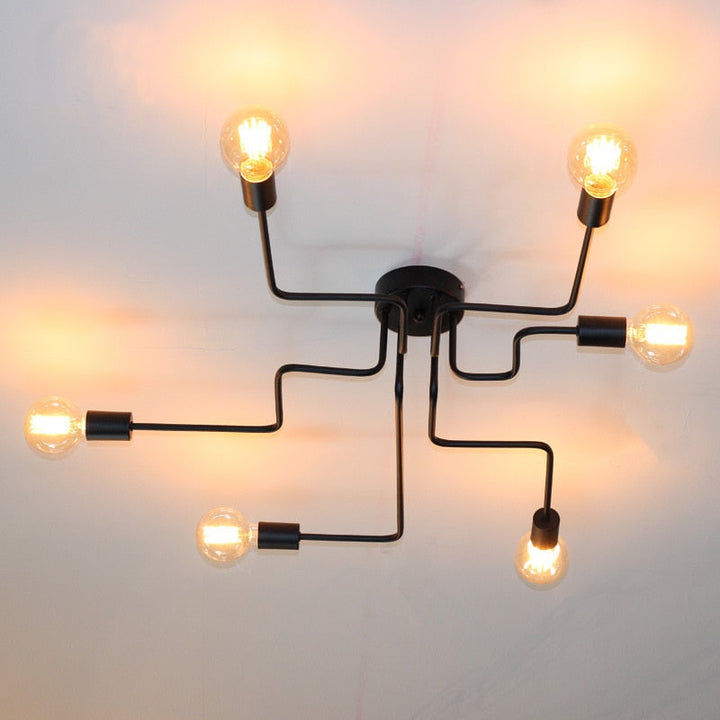 Silva Vintage LED-Taklampe i Industriell Stil for Stuen, Metall, 5 Farger