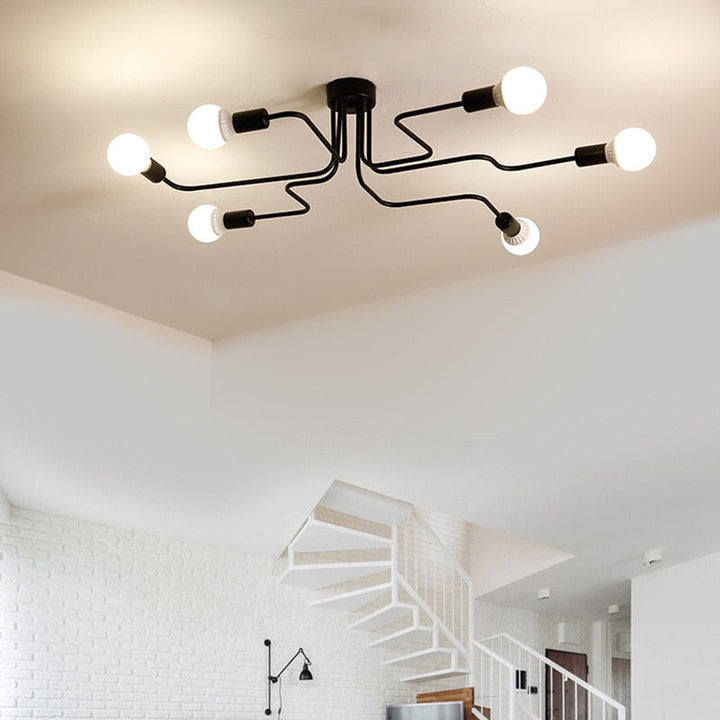 Silva Vintage LED-Taklampe i Industriell Stil for Stuen, Metall, 5 Farger