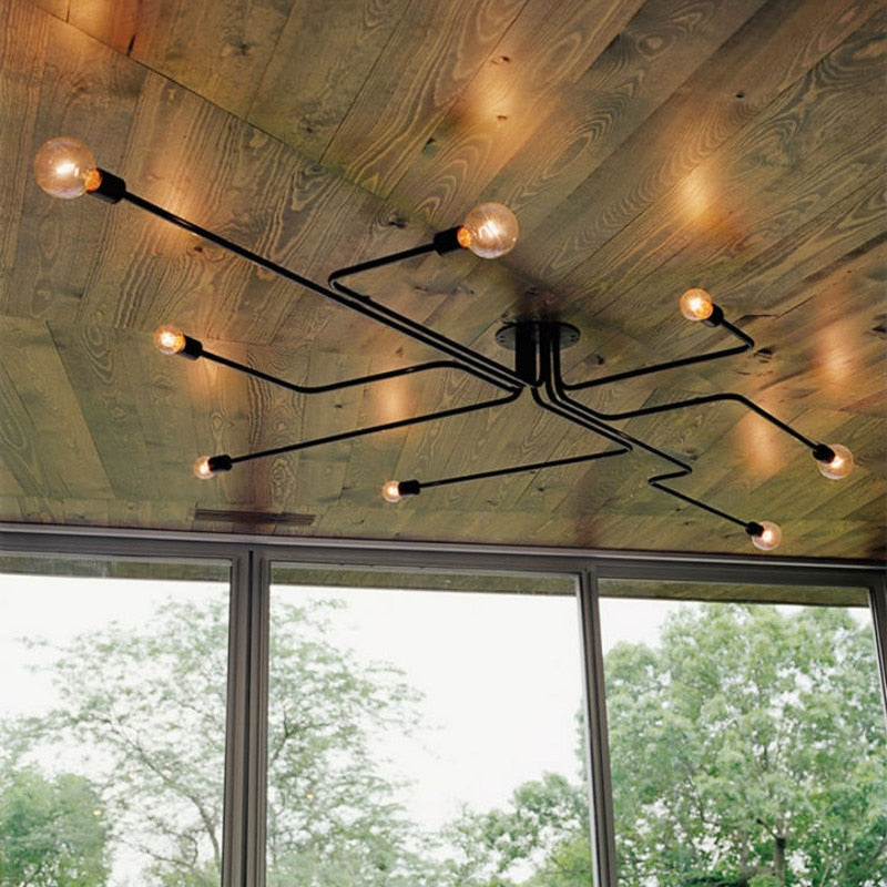 Silva Vintage LED-Taklampe i Industriell Stil for Stuen, Metall, 5 Farger