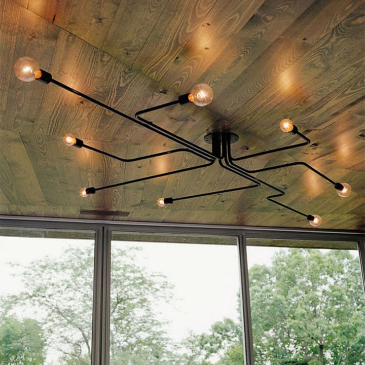 Silva Vintage LED-Taklampe i Industriell Stil for Stuen, Metall, 5 Farger