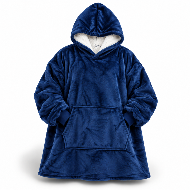 Ultramyk oversized sherpa-hettegenser-teppe (med lomme)
