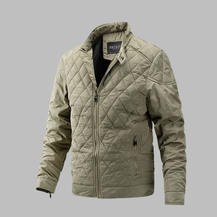 Elegant Overgangs Quiltet Jakke for Menn