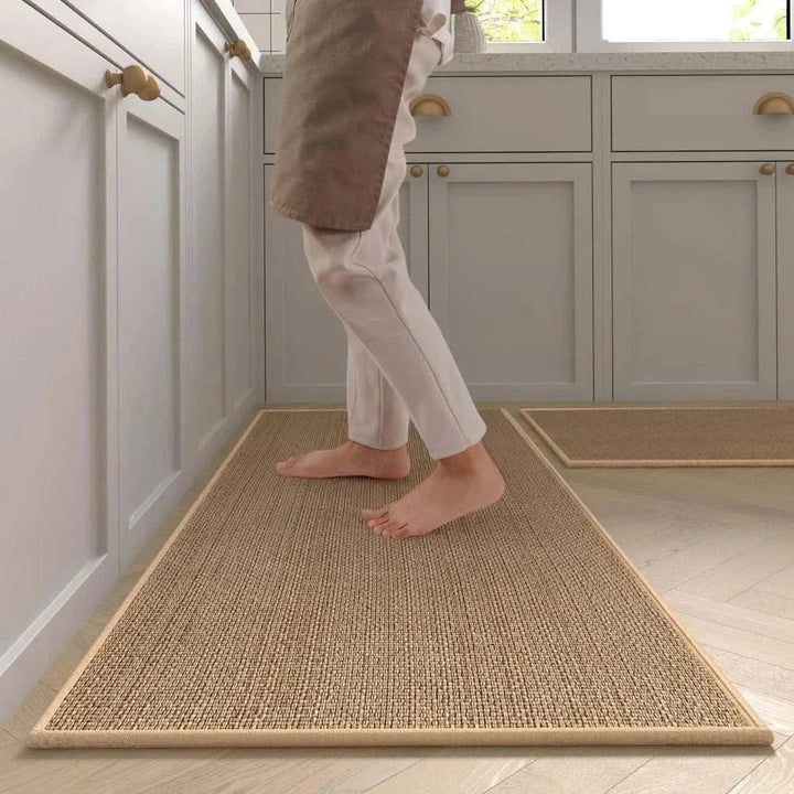 Kjøkkenløper sklisikker vaskbar – teppe i imitert sisal