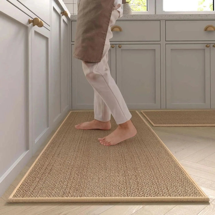 Kjøkkenløper sklisikker vaskbar – teppe i imitert sisal