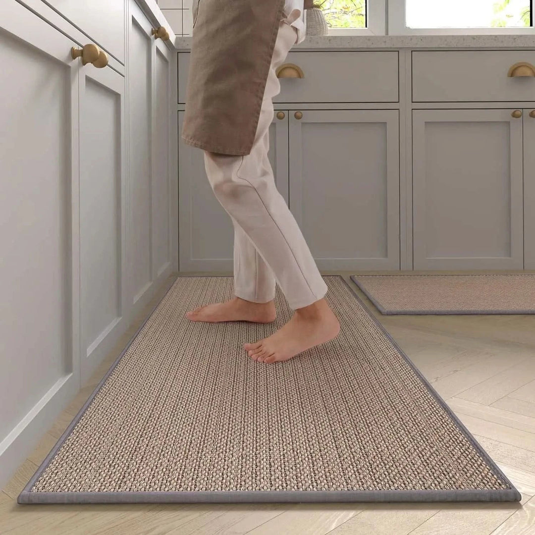 Kjøkkenløper sklisikker vaskbar – teppe i imitert sisal