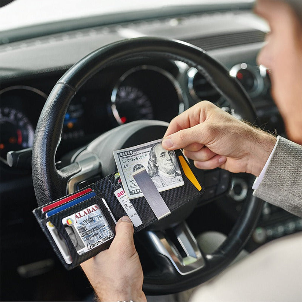 Slim RFID Lommebok med Penger Klipp