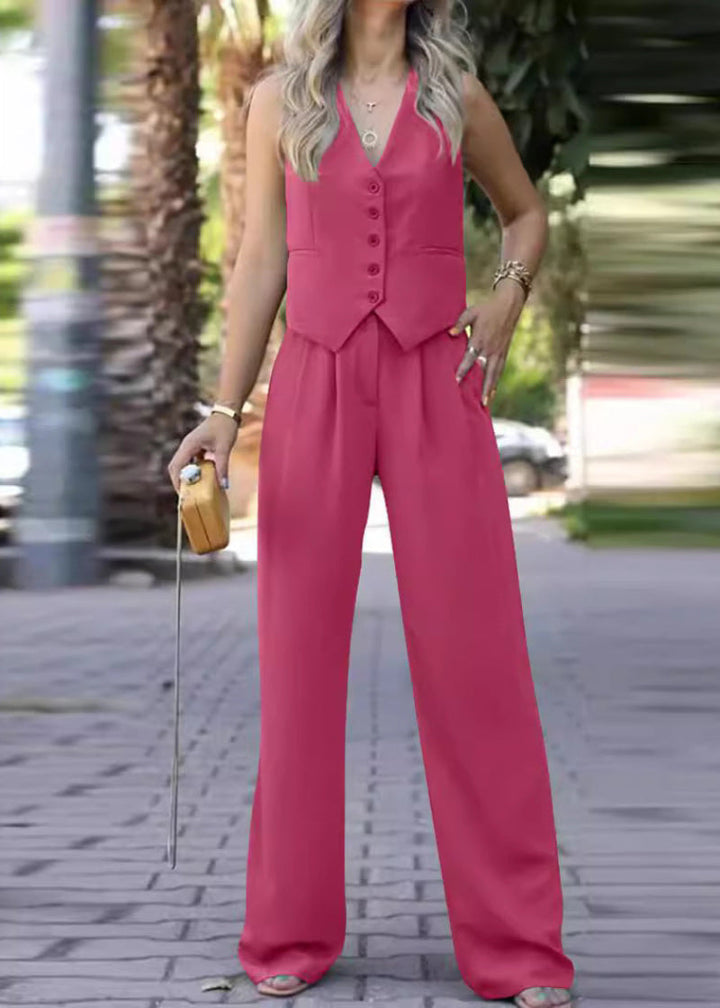 Elegant Ermeløs Blazer Sett for Kvinner