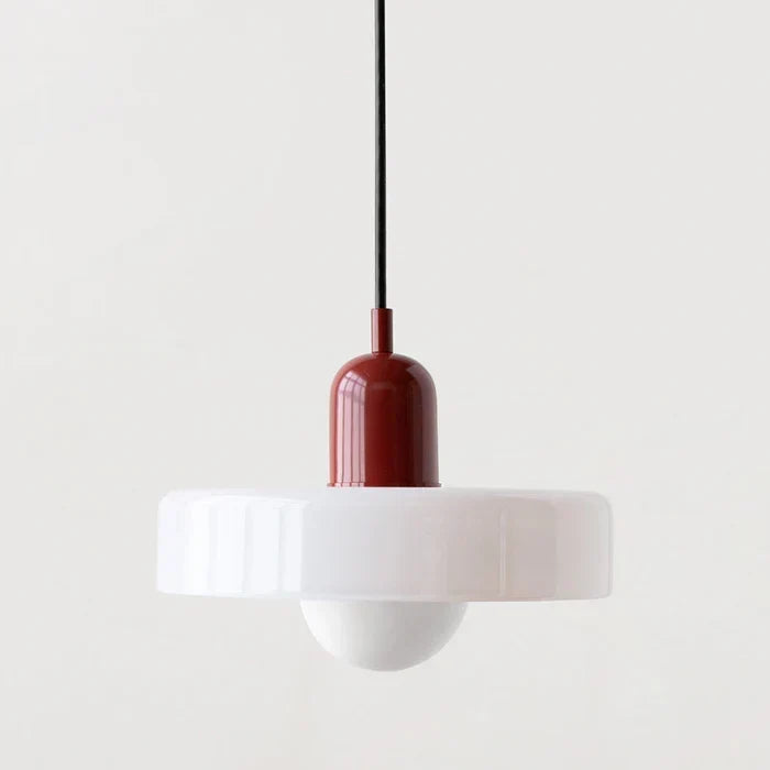Bauhaus pendellampe i fargeglass