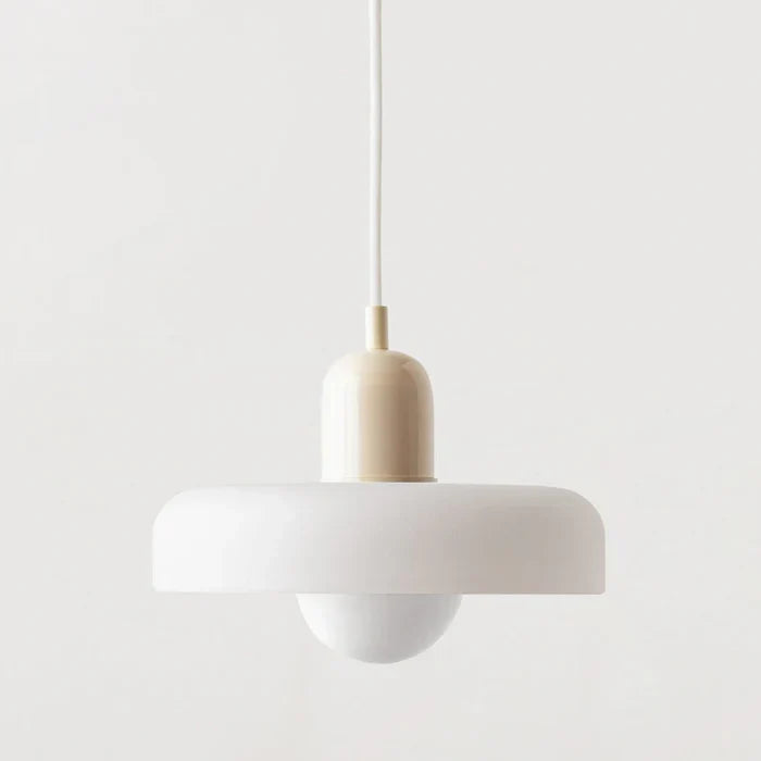 Bauhaus pendellampe i fargeglass