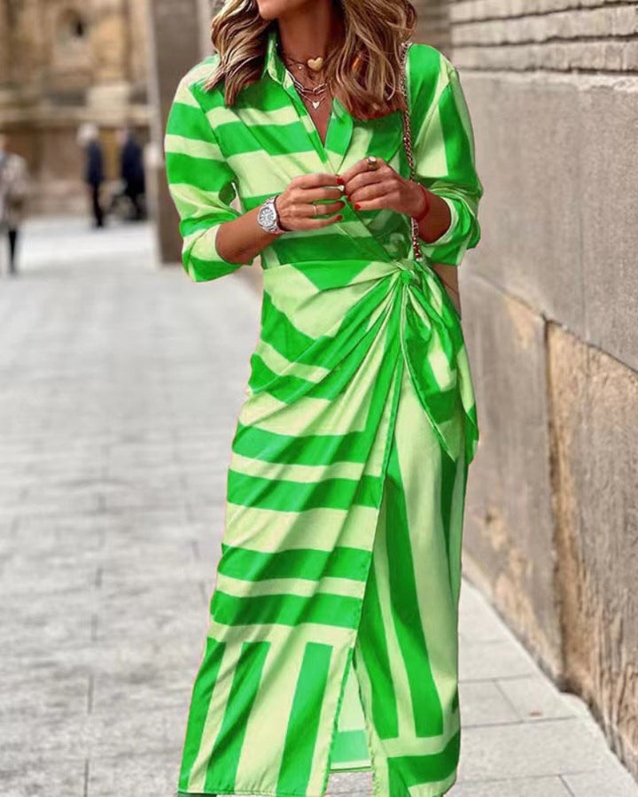 Sommer Innpakningskjole med Krage