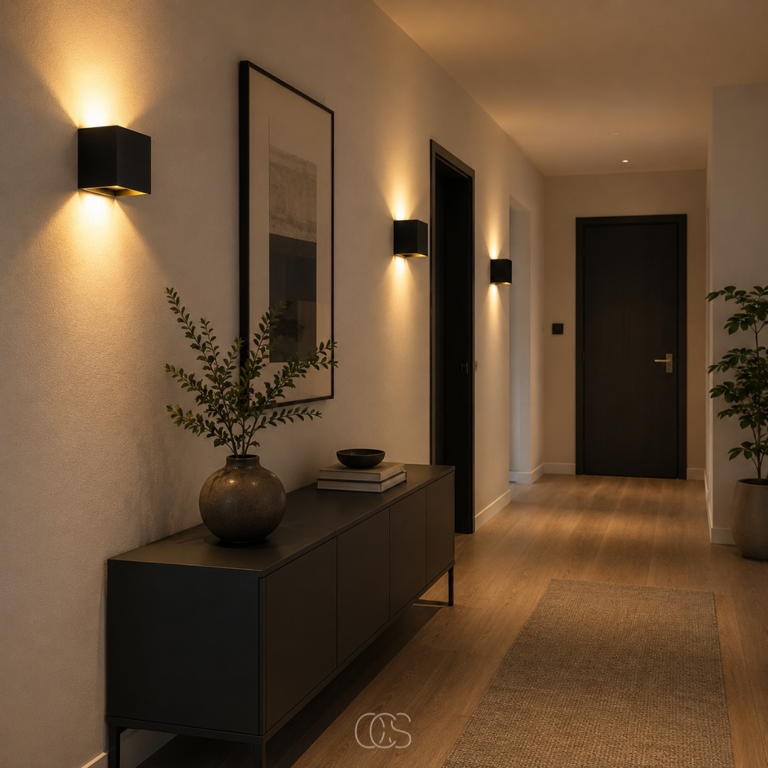 Luxe trådløs vegglampe | firkantet sensorlampe | aluminium 10 x 10 cm