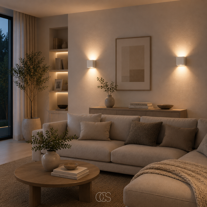 Luxe trådløs vegglampe | firkantet sensorlampe | aluminium 10 x 10 cm