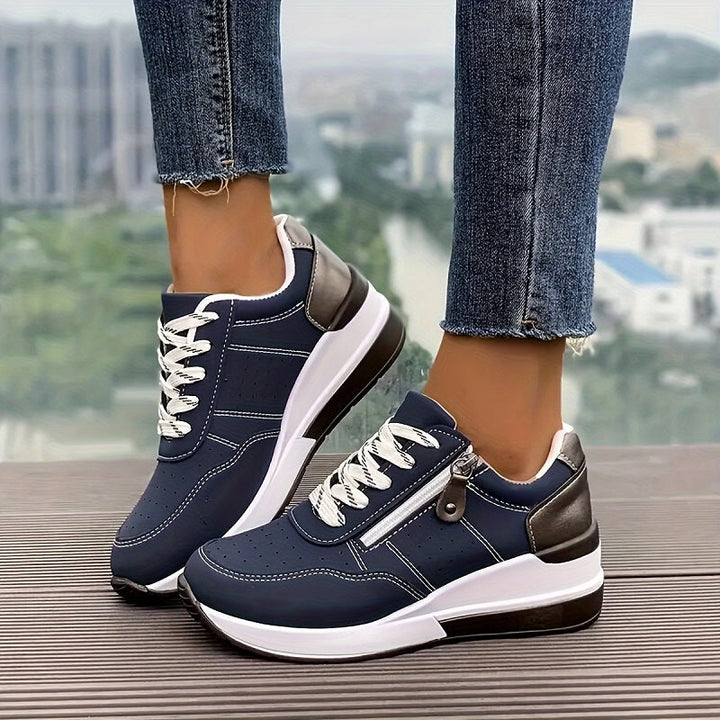 Ortopediske sneakers for damer | Kilesåle med glidelås og snøring