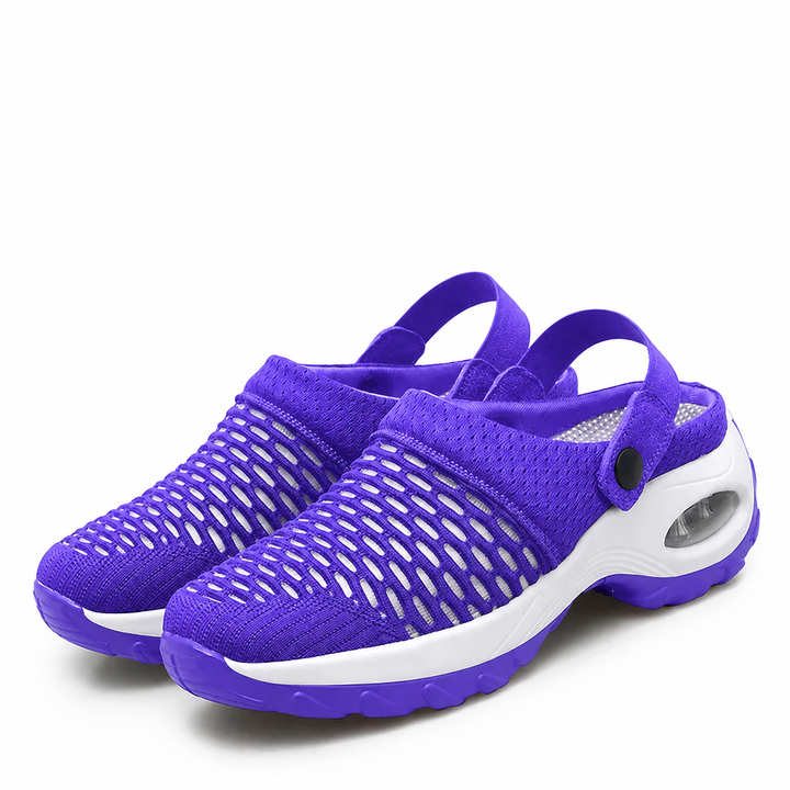Ortopediske mesh-tresko for damer | Luftputedemping | Sklisikre slip-on-sko