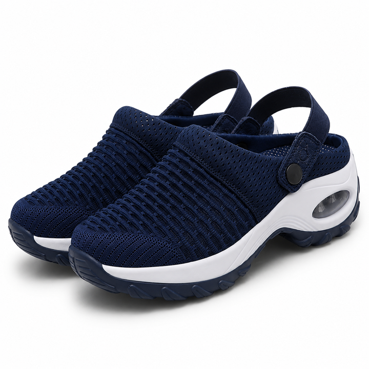 Ortopediske mesh-tresko for damer | Luftputedemping | Sklisikre slip-on-sko