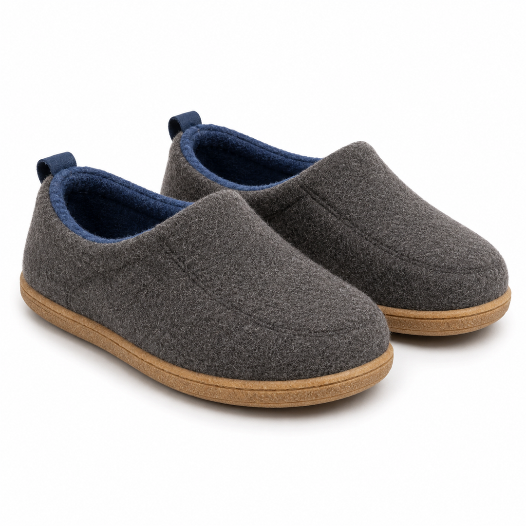 Ortopedisk unisex innetøffel – hard yttersåle & fleece-innersåle