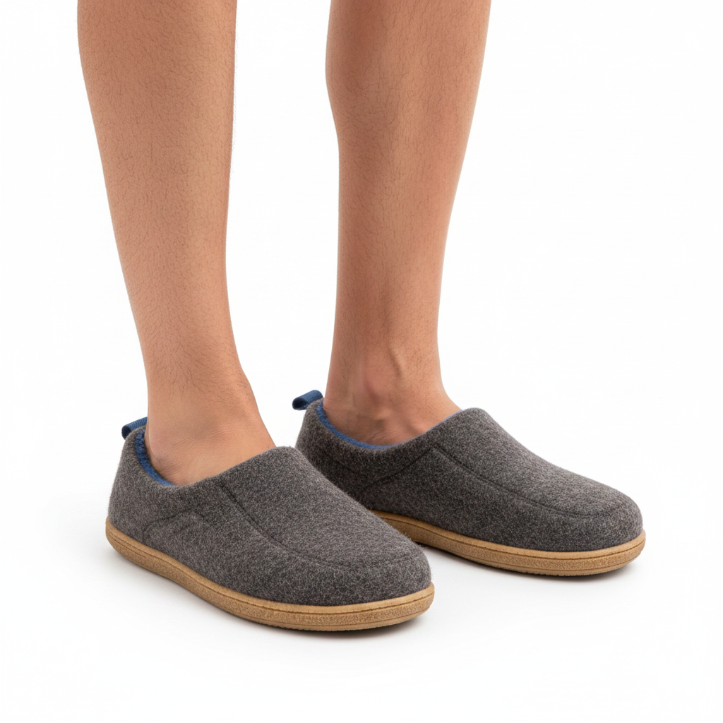 Ortopedisk unisex innetøffel – hard yttersåle & fleece-innersåle