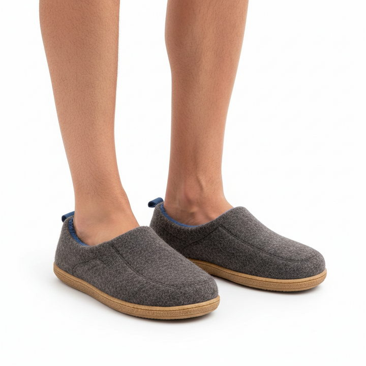 Ortopedisk unisex innetøffel – hard yttersåle & fleece-innersåle
