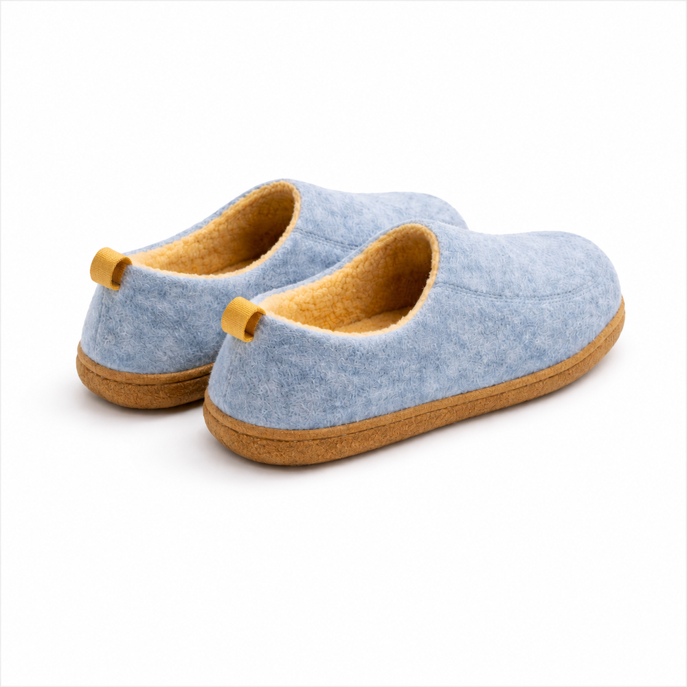 Ortopedisk unisex innetøffel – hard yttersåle & fleece-innersåle