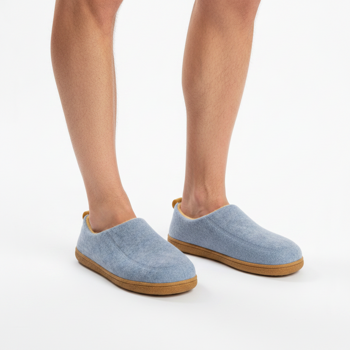 Ortopedisk unisex innetøffel – hard yttersåle & fleece-innersåle