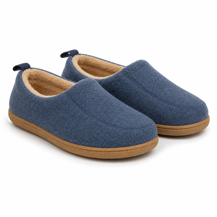 Ortopedisk unisex innetøffel – hard yttersåle & fleece-innersåle