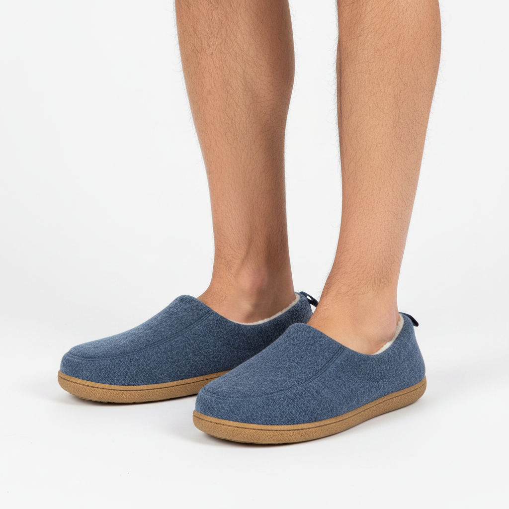 Ortopedisk unisex innetøffel – hard yttersåle & fleece-innersåle