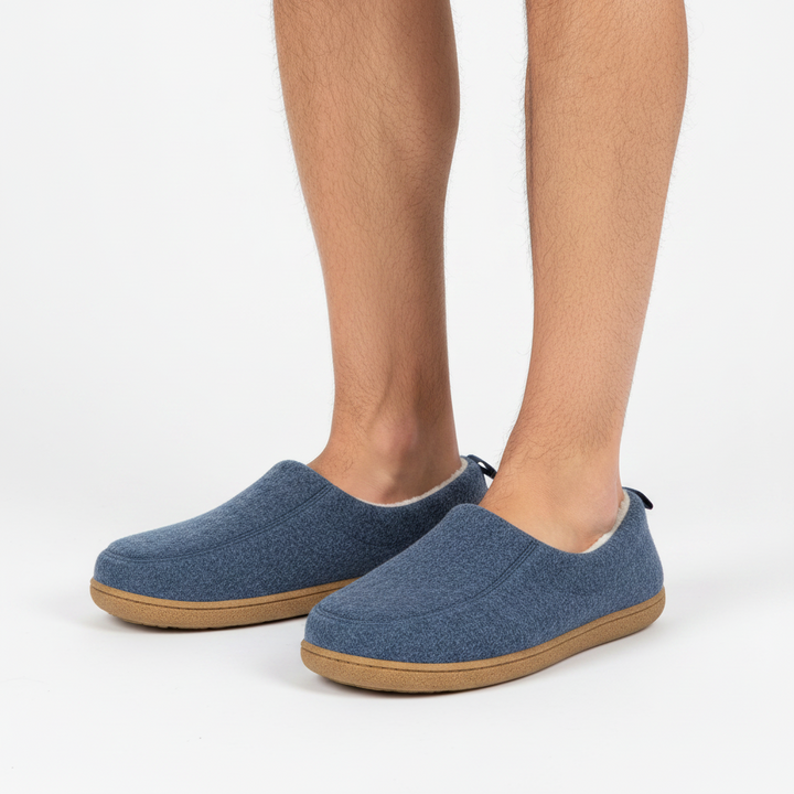 Ortopedisk unisex innetøffel – hard yttersåle & fleece-innersåle