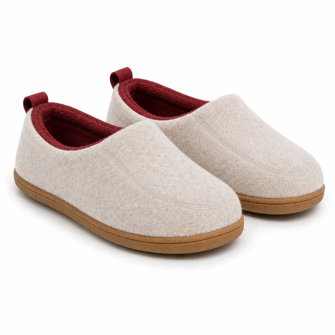Ortopedisk unisex innetøffel – hard yttersåle & fleece-innersåle