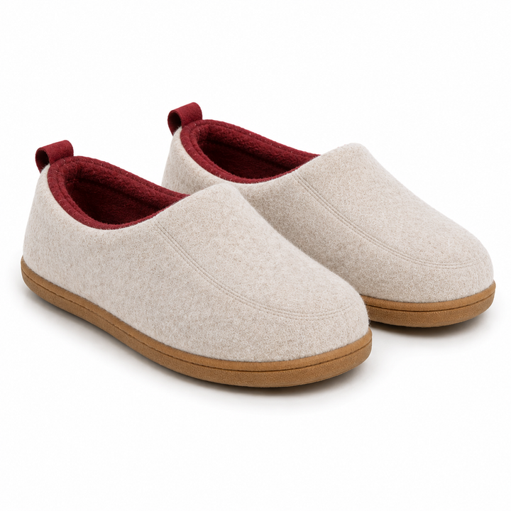 Ortopedisk unisex innetøffel – hard yttersåle & fleece-innersåle