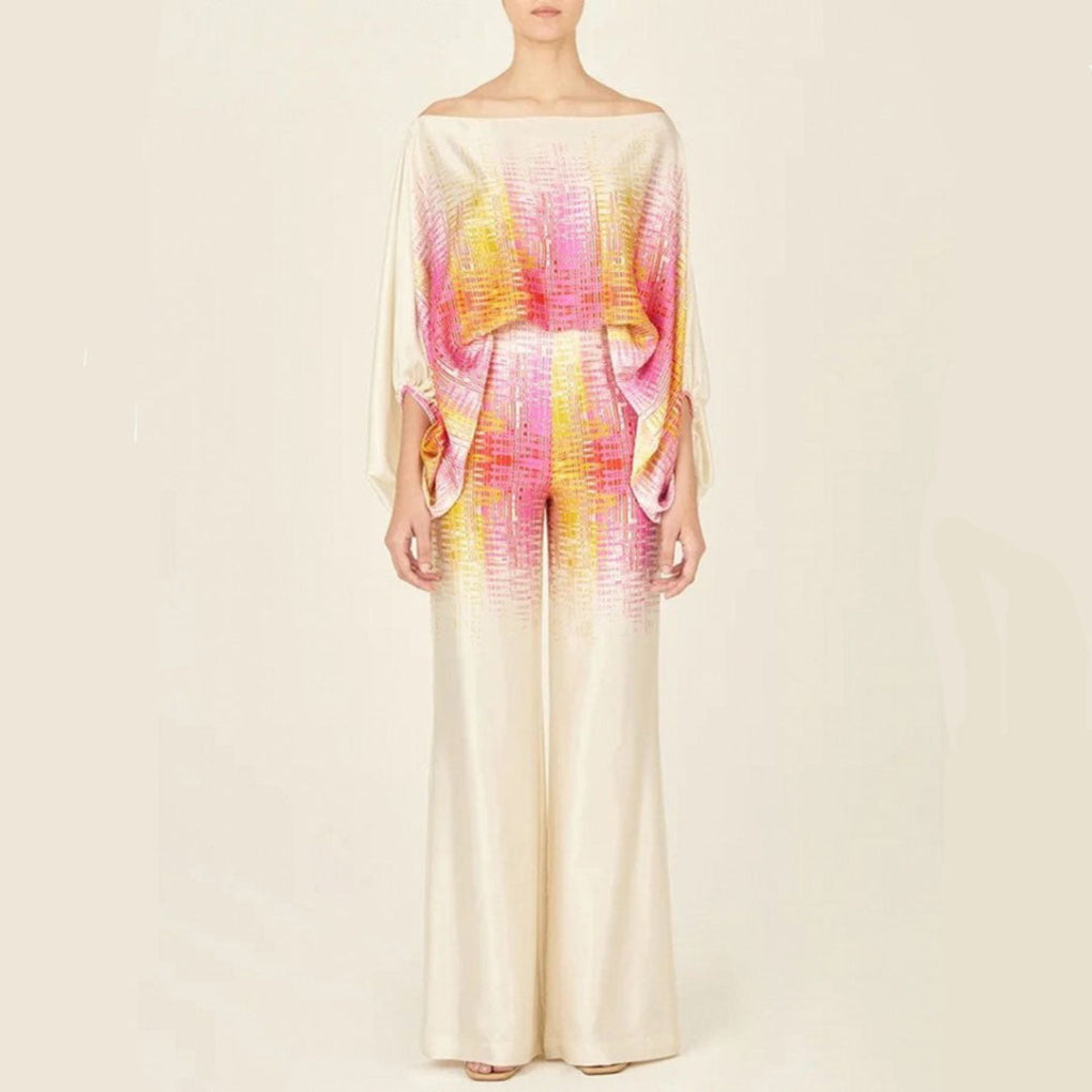Off-Shoulder Stil Kvinners Satin 2 Dels Sett