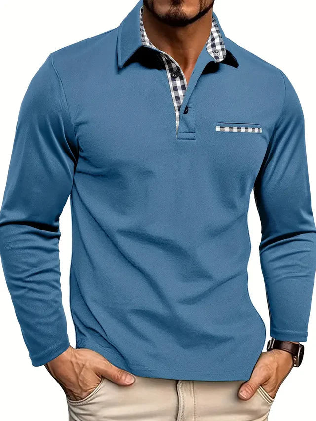 Langermet polotskjorte for herre | Smart-casual med komfortabel passform