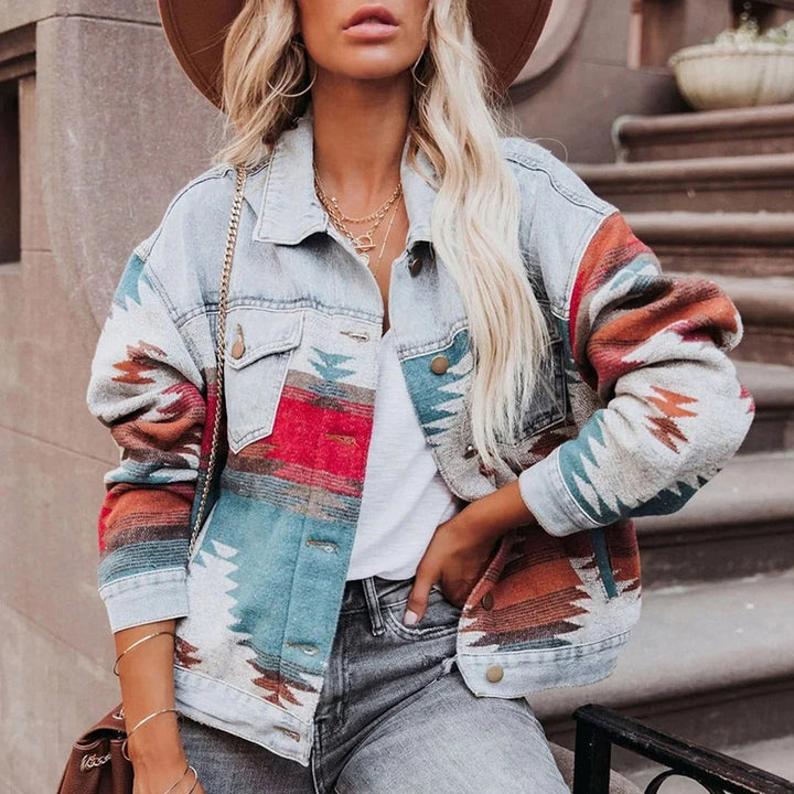 Retro Denim Jakke for Kvinner