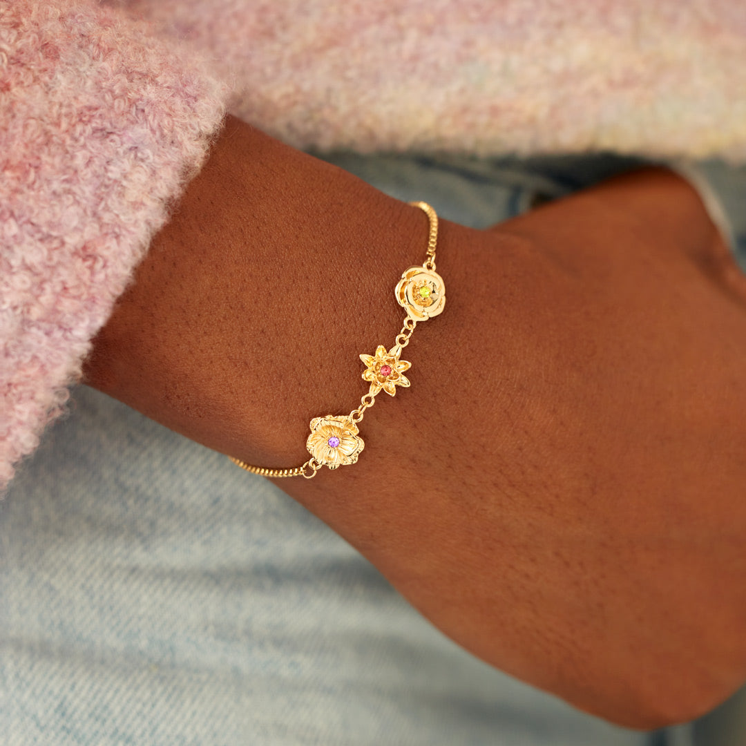 Fødselsblomst-armbånd – én blomst per barn