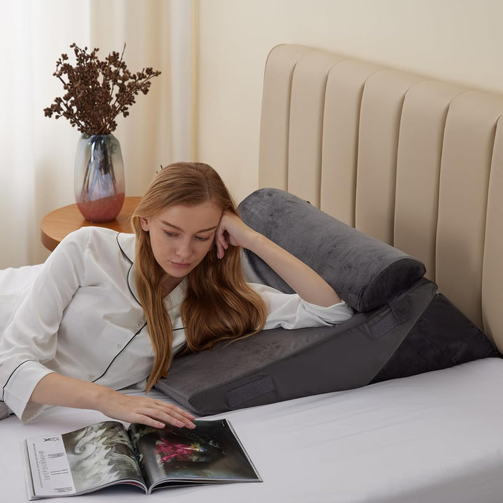 RelaxPlus – justerbar ortopedisk kileputte – premium 7-i-1 minneskumsystem