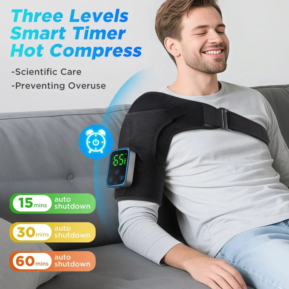 3-i-1 Elektrisk Skulder-, Albue- og Knemassasje med Varme & Appstyring – ReliefPro