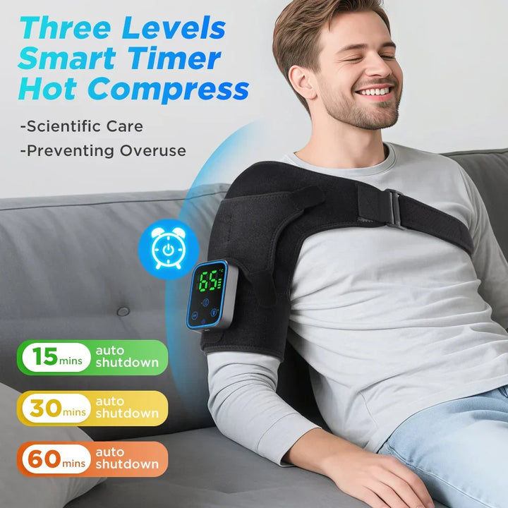3-i-1 Elektrisk Skulder-, Albue- og Knemassasje med Varme & Appstyring – ReliefPro