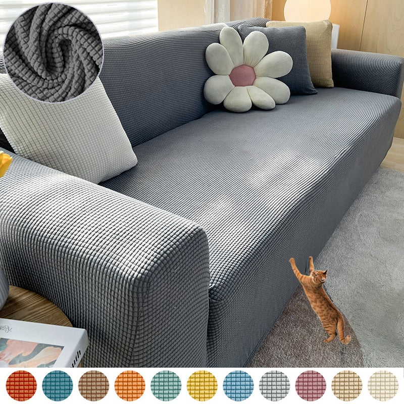 Teksturert Stretch Sofa Trekk Ikkeslip Sofa Beskyttelse