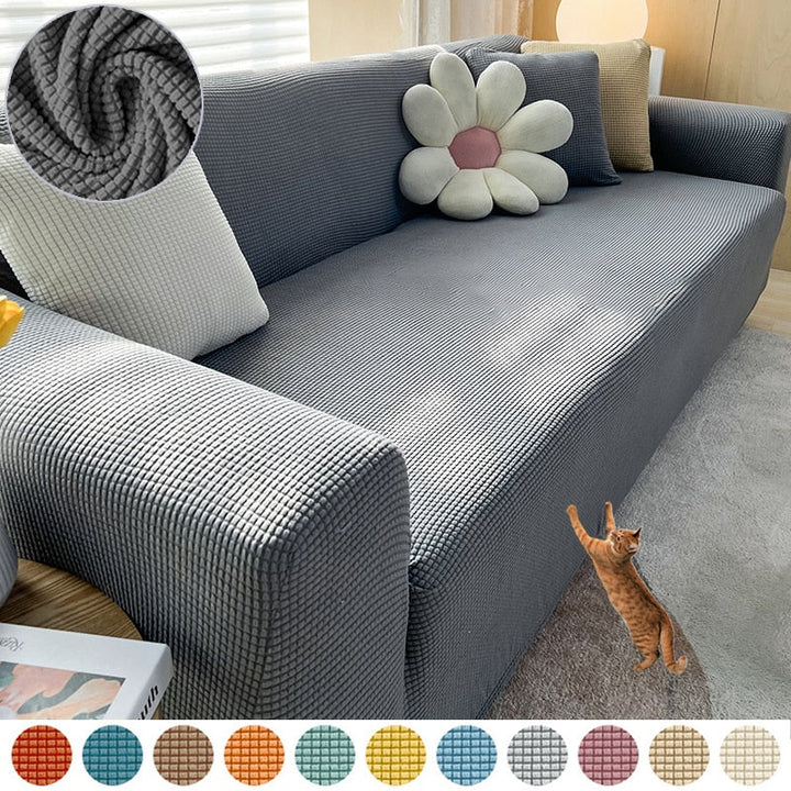 Teksturert Stretch Sofa Trekk Ikkeslip Sofa Beskyttelse