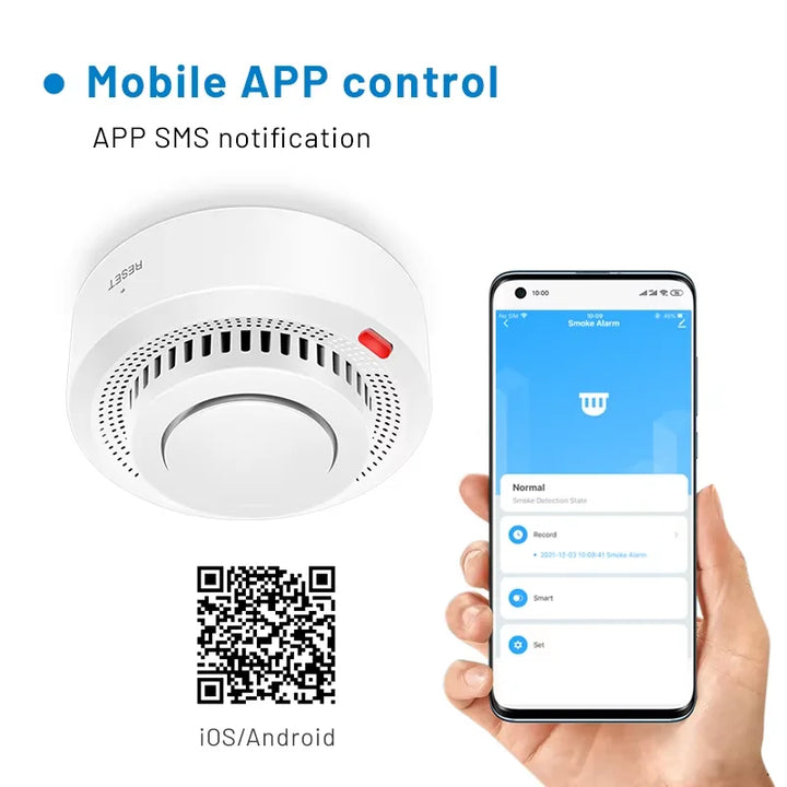 Älykäs WiFi-savuhälytin palohälytin 85 dB – SafeSense