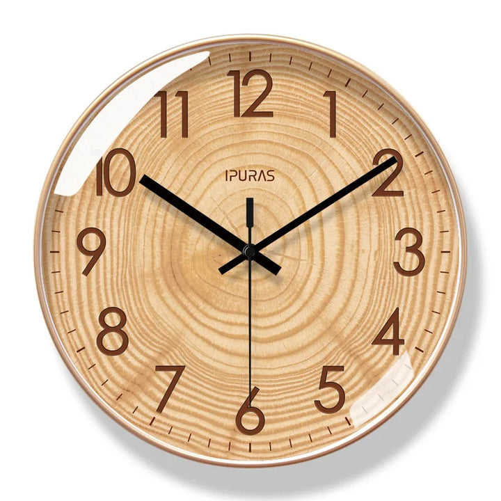 Veggklokke i tre TimeWisp – Stillegående klokke med stil