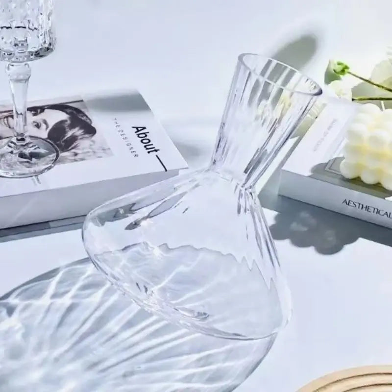 LuxeSwirl Krystalldekanter | Roterende 360°-glasskaraffel for vin, whisky og champagne