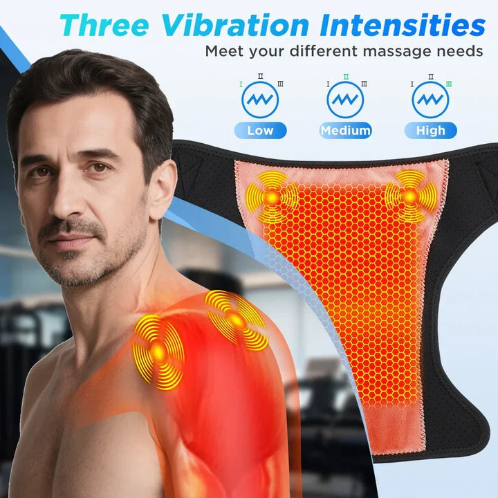 3-i-1 Elektrisk Skulder-, Albue- og Knemassasje med Varme & Appstyring – ReliefPro