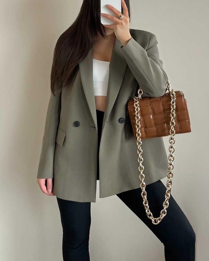 Elegante Double-Breasted Blazer for Damer